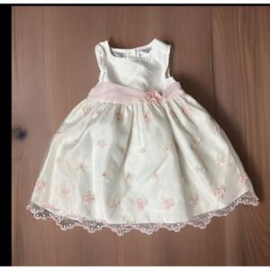 Brooke Lindsay Girls 3T Dress Floral Wedding Party Formal Sleeveless 2-layer